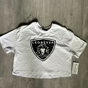 Leoever white cotton crop top